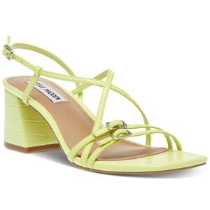 Steve Madden Women's Strappy Sandals Arline Block Heel Sandals in lime
